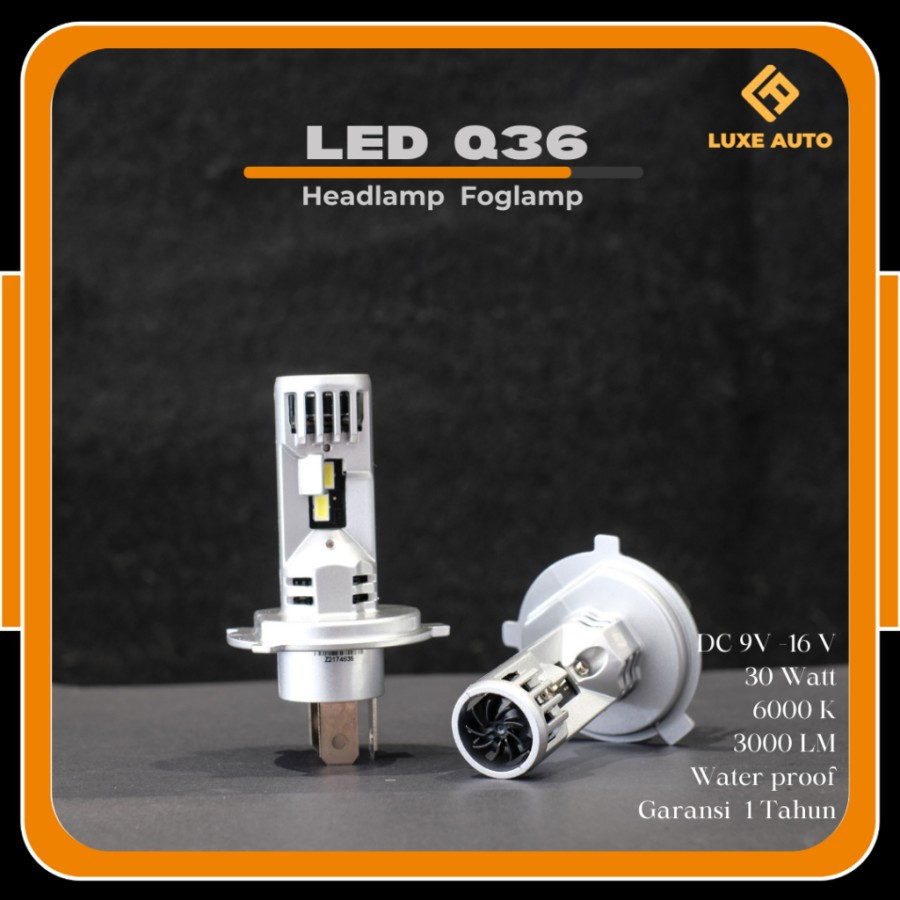 LA~ ORI&GARANSI Head Lamp Lampu Jauh/Fog Lamp Lampu Kabut/Lampu Biled Q36 H4 H7 H11 HB3 HB4 Waterpro