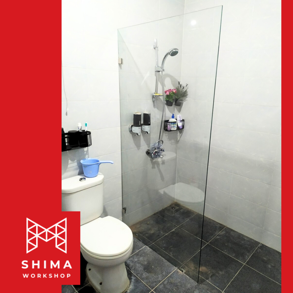 Kaca Shower Box Sekat Kamar Mandi Partisi Tempered 10mm