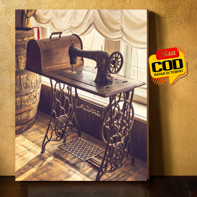 Poster Gambar Mesin Jahit Kuno Untuk Hiasan dinding Ruang Tamu