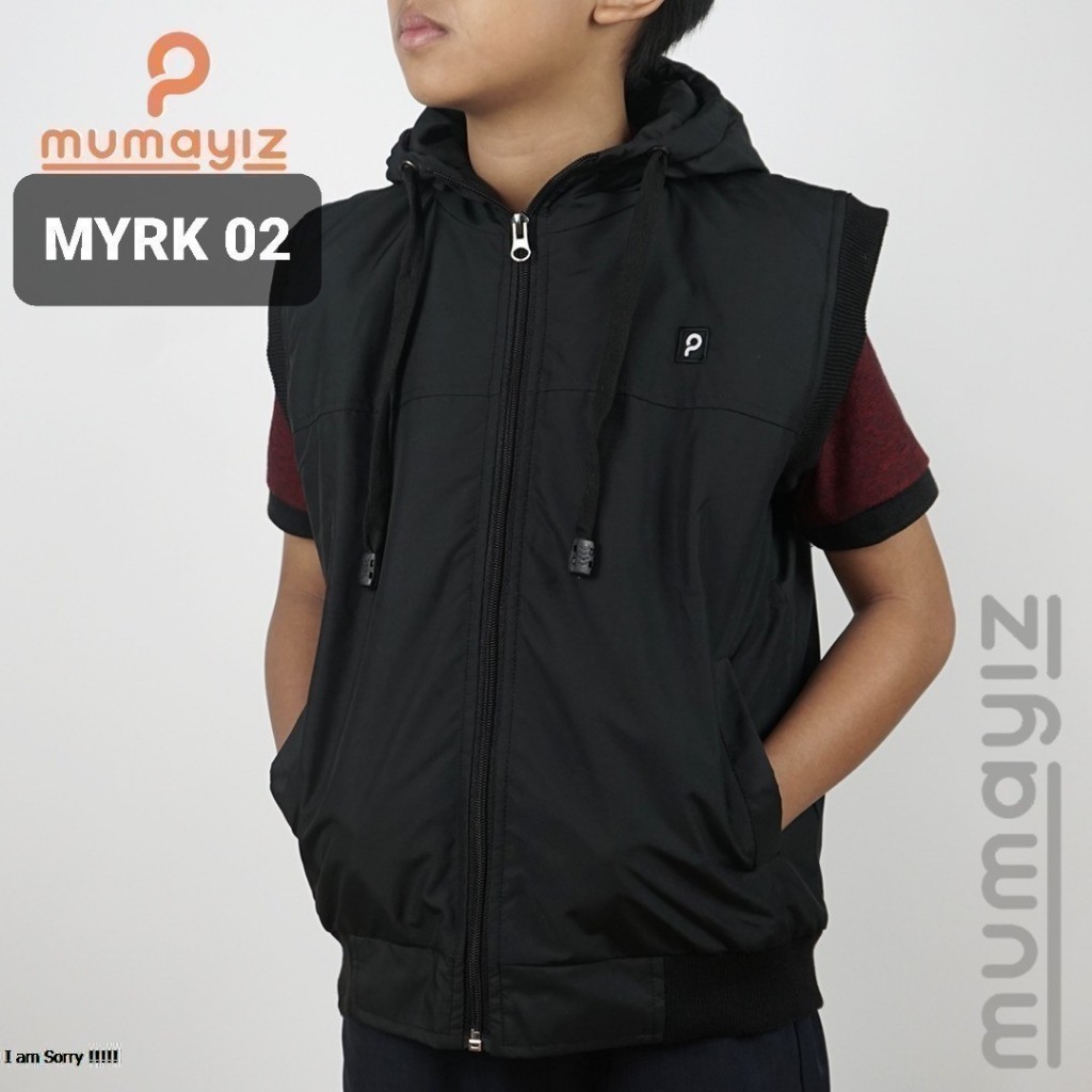 ZAHID KIDS Jaket Rompi Kupluk Taslan Polos Anak Laki-Laki Usia 4 5 6 7 8 9 10 11 12 13 14 15 Tahun |