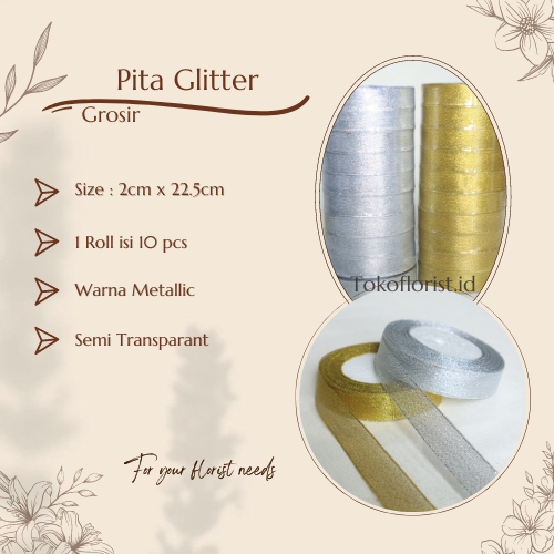 

GROSIR Pita Glitter 2cm - Pita Metallic 2cm isi 10 roll
