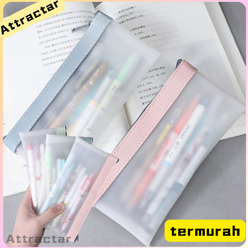 

✨In Stock Kotak Pensil Transparan Sederhana Kapasitas Besar Kotak Alat Tulis Siswa SMA-AT