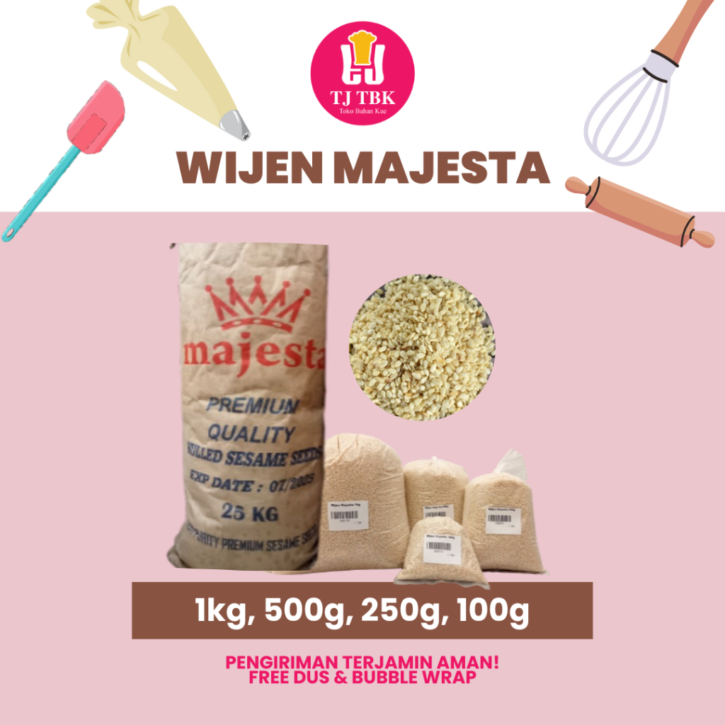 

Biji Wijen Putih Majesta (repack) 1kg/500g/250g/100g | Biji Wijen Hulled Sesame Seeds