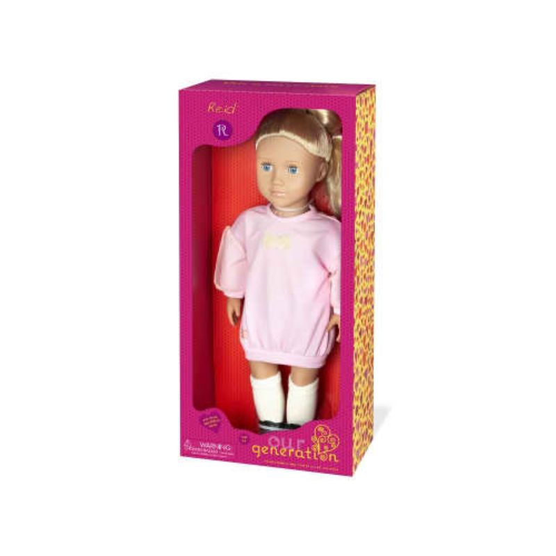 Our Generation Set Boneka Reid Blonde Hair Pink Sweater Dress