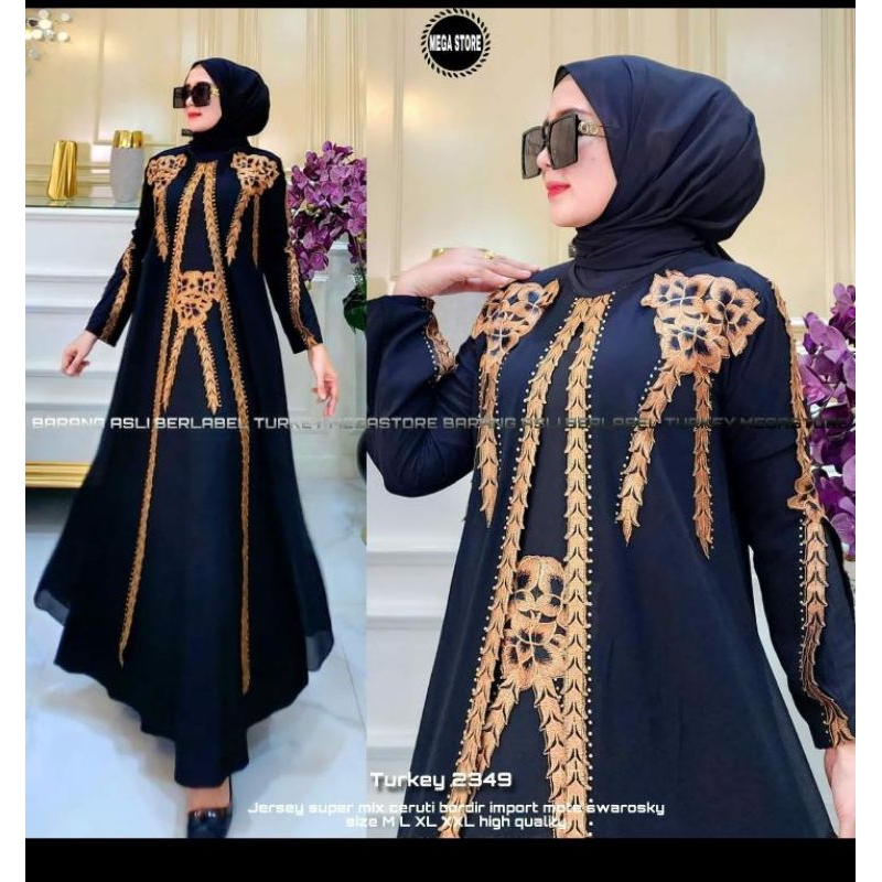 abaya premium/gamis premium/gamis hitam terbaru