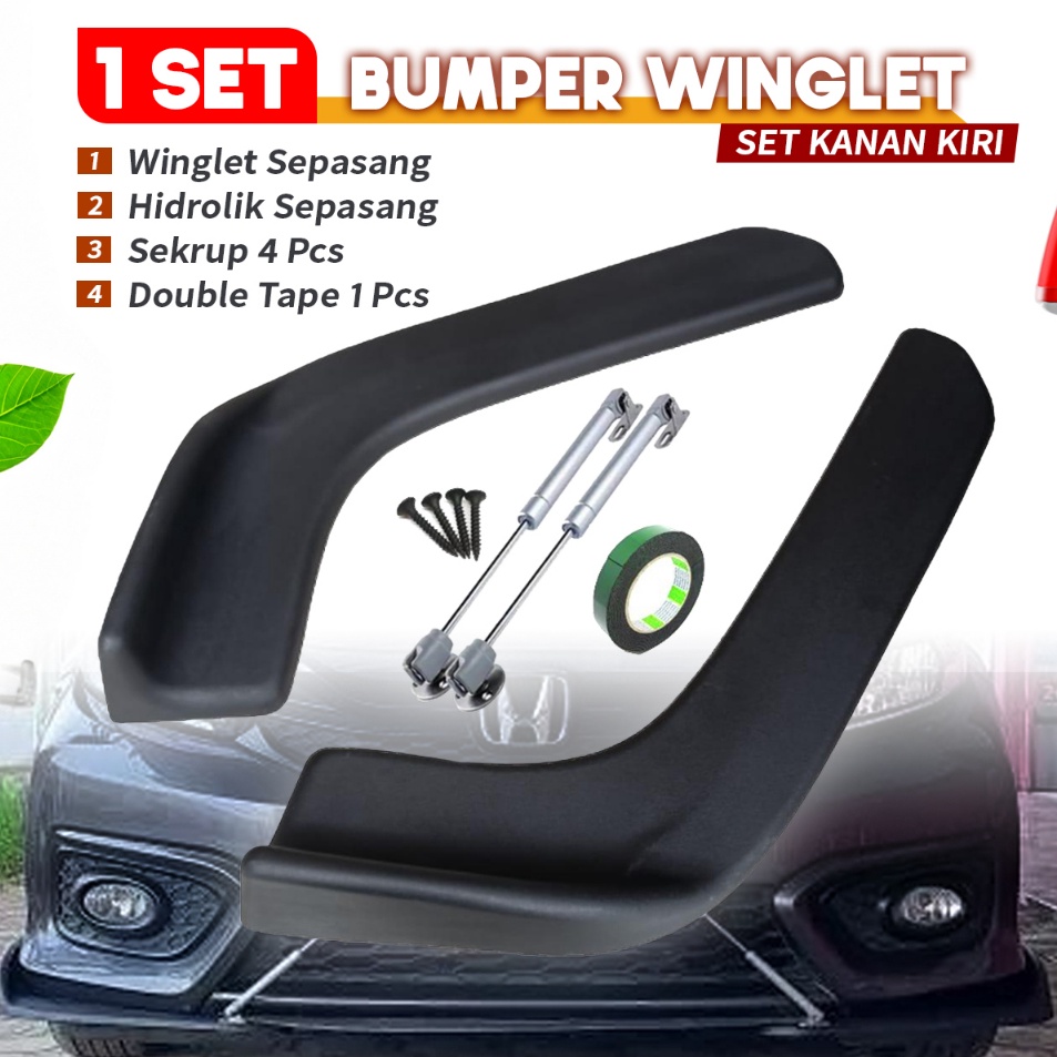 Dijual PAKET KOMPLIT WINGLET  Winglet Bumper Diffuser Universal  Bemper Mobil Bumper Lips Winglet De