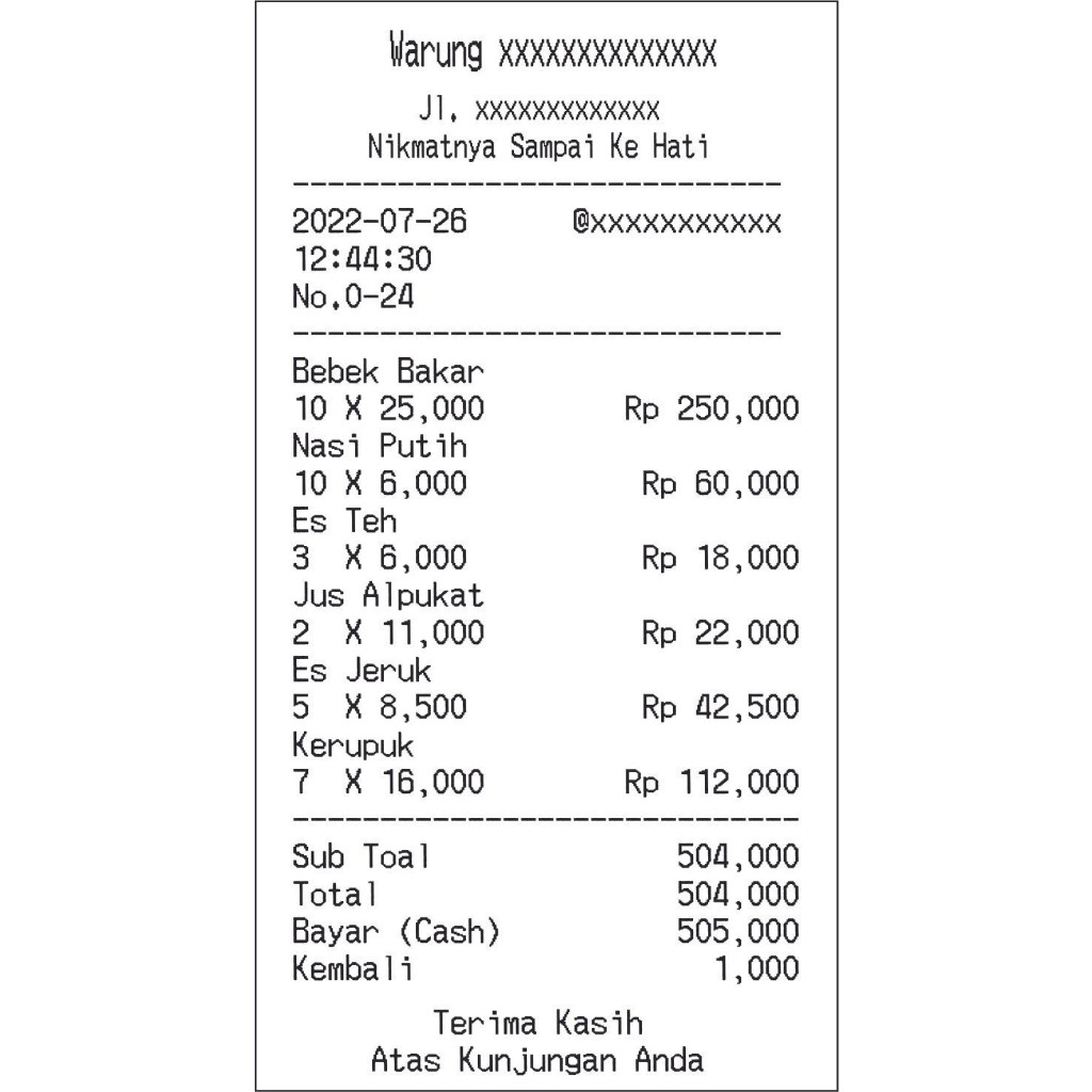 

Kertas Thermal Rumah Makan 80mm
