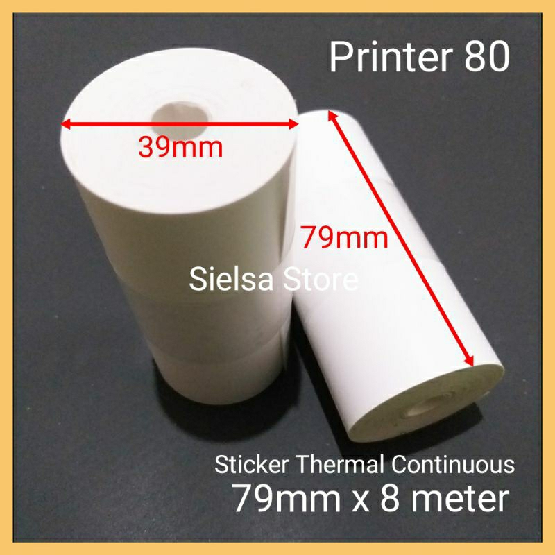 

LABEL STIKER THERMAL 80 | KERTAS STICKER THERMAL UK 79 MM X 8 METER CONTINUOUS ( BB )