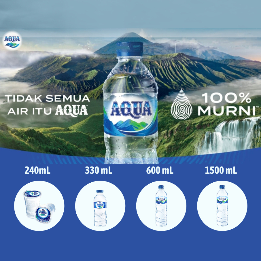 AQUA Air Mineral Gelas/Mini/Tanggung/Literan [220ml/330ml/600ml/1500ml] Harga per 1 DUS