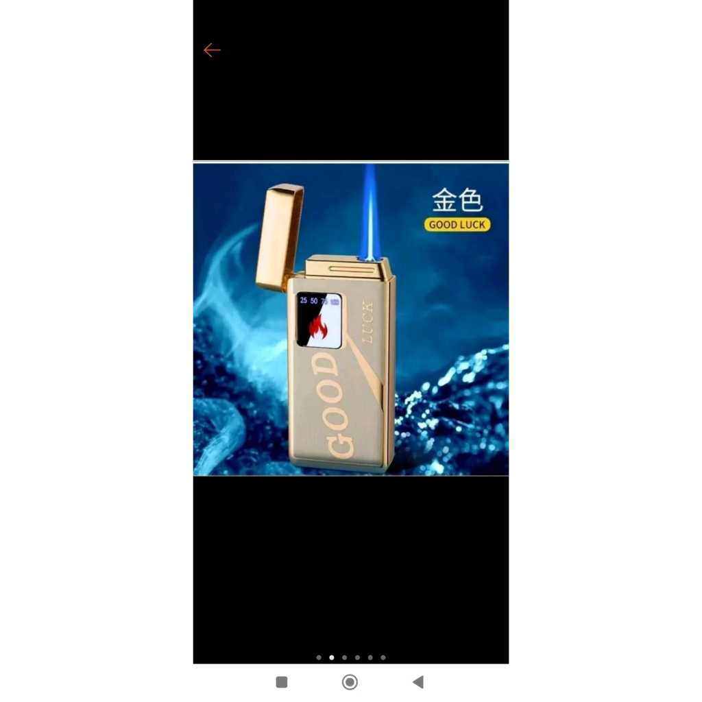 TERMURAH KOREK GAS CAS USB GOOD LUCK API LAS WARNA GOLD