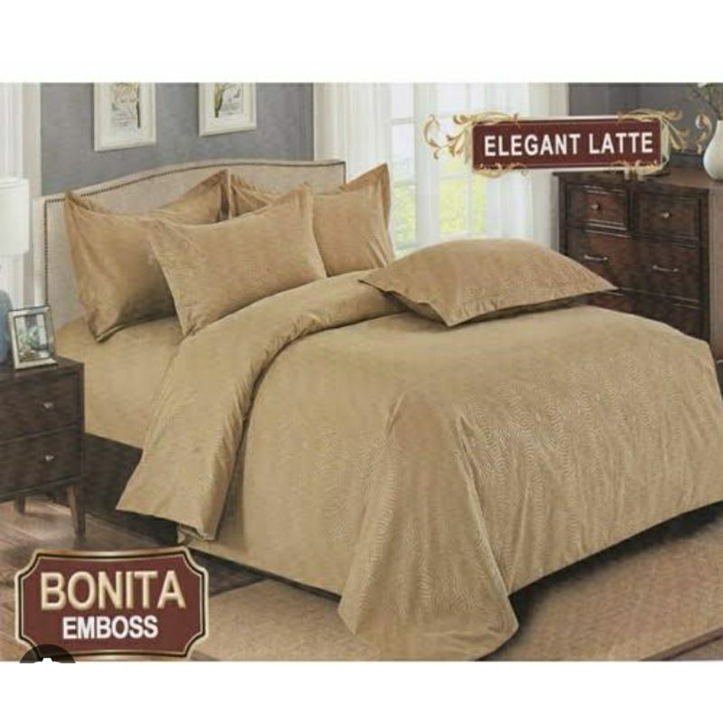 sprei bonita emboss no 1 uk 180x200 elegant latte