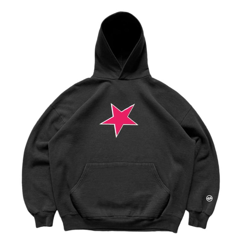 WARDKICK Jacket Hoodie Boxy Star Black 330GSM