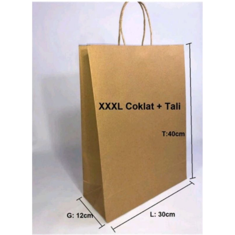 

PAPER BAG UKURAN BESAR 12 X 3 X 40 PER PCS
