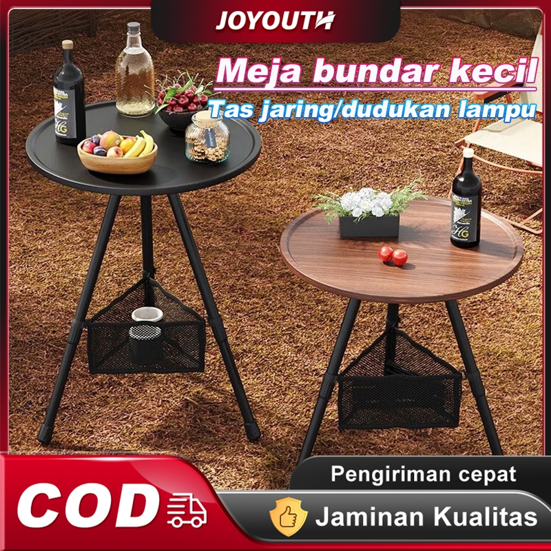 JOY Meja Camping Lipat Outdoor Portable meja bundar kecil Aluminium Meja Lipat Dengan tas jaring
