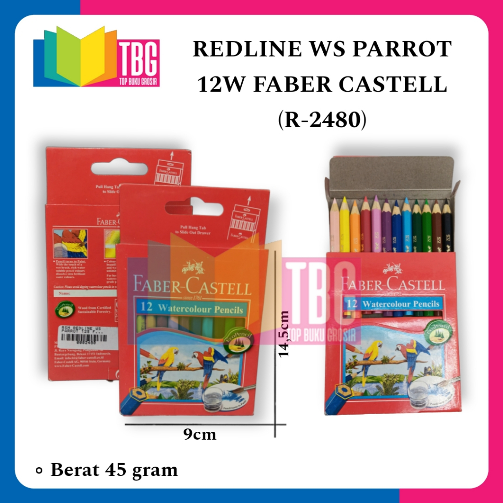 

1 SET REDLINE WS PARROT 12S FABER CASTELL / PENSIL 12 WARNA PENDEK / COLOUR PENCIL (R-2480)