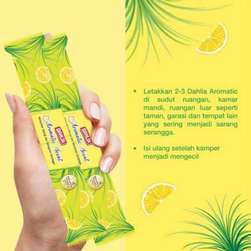 *ccla* KAMPER DAHLIA AROMATIC SCENT CITRONELLA -  SEREH dan OUD LAVENDER 200GR - 6 TUBE