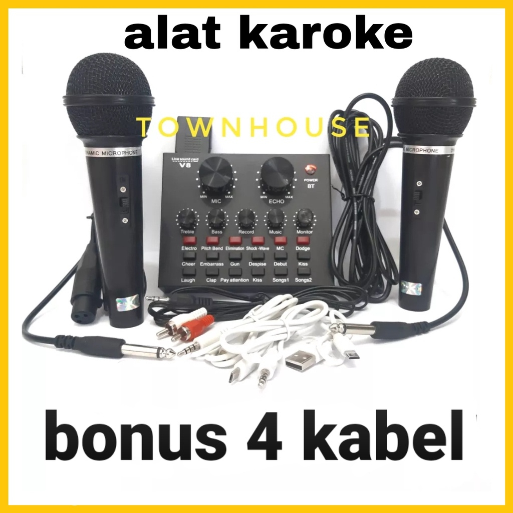 Sound Card V8 Mixer Bluetooth PAKET LENGKAP Microphone + SOUNDCARD V8, REKAMAN / LIVE STREAMING Soun
