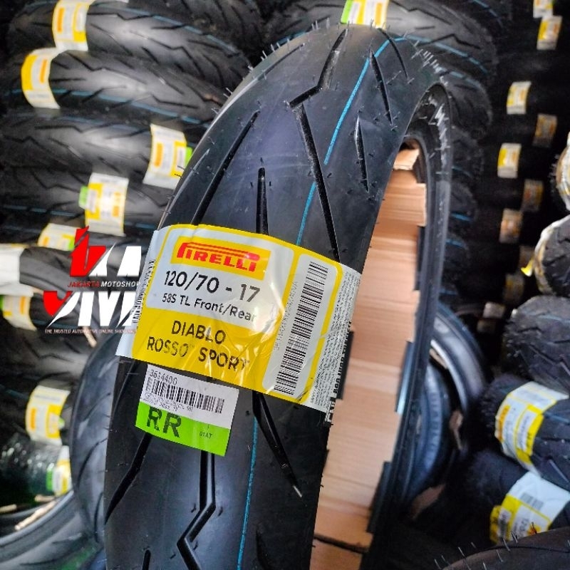 Ban Pirelli Diablo Rosso Sport 120/70-17 Front/Rear (Vixion,Ninja,R15,R25,MT15,MT25, Xabre, Jupiter 