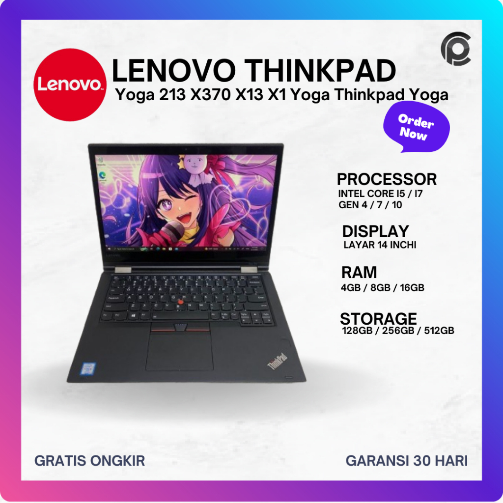 Lenovo Thinkpad Yoga 213 X370 X13 X1 Yoga Thinkpad Yoga Laptop bekas terawat Second Garansi