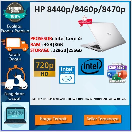 Laptop HP EliteBook 8440p | 8460p | 8470p Core i5 Ram 8GB Ssd 256GB Win10