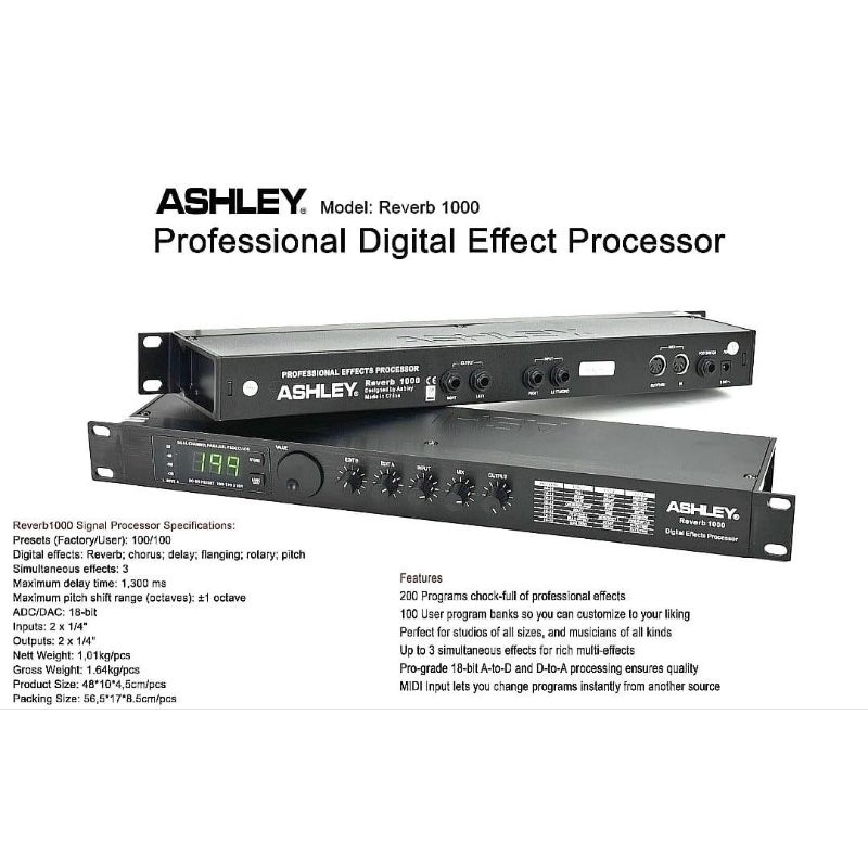 Ashley efek VOCAL reverb 1000