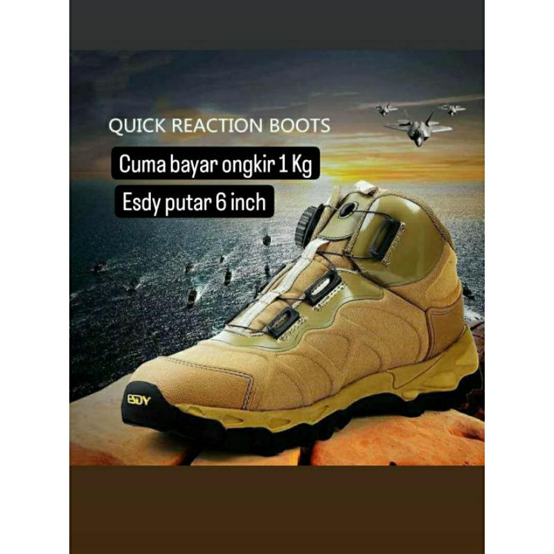 SEPATU ESDY PUTAR TACTICAL BOOTS 6 INCH ORIGINAL IMPORT MADE IN USA 3 VARIAN WARNA