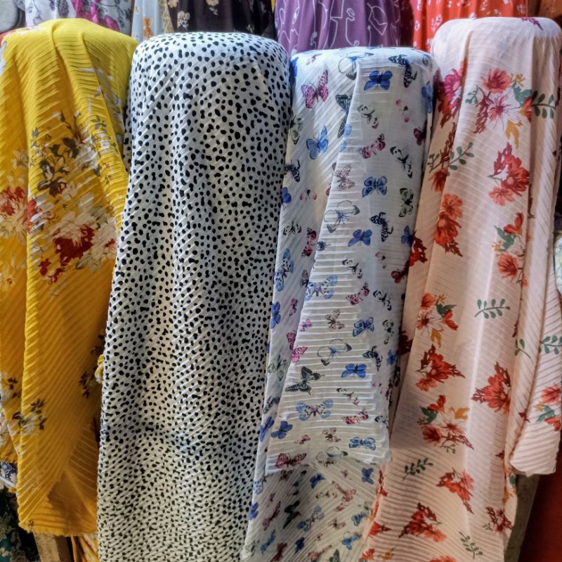 kain plisket motif premium // kain rok // kain bahan meteran // RM