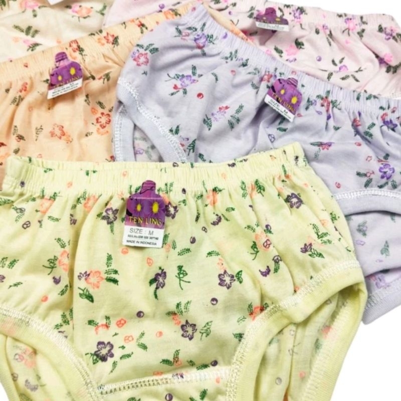 ISI 12 PCS Celana Dalam Wanita Dewasa Motif Bunga Jumbo / cangcut wanita 1 lusin/cd wanita/cd hamil