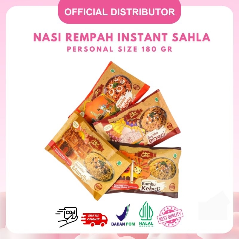 

Nasi Rempah Bumbu Instan Kebuli Biryani Mandhi Kabsa Sahla Personal Size 180 Gram