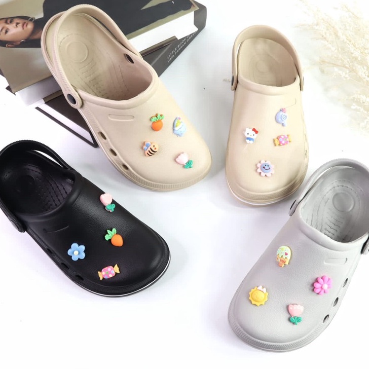 Sepatu Wanita Pilihan Anda  JEJE  SANDAL BAKPAO WANITA CASUAL SLIP  SANDAL BAIM SLIP ON ANTI AIR EVA
