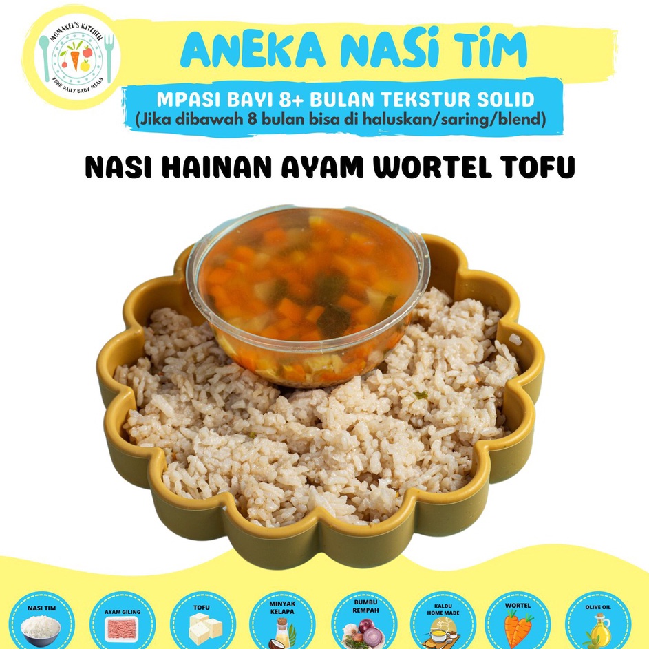 

SALE NASI HAINAN KUAH AYAM WORTEL TOFU CATERING MAKANAN BAYI MPASI FROZEN BEKUPENAMBAH BERAT BADAN ANAK