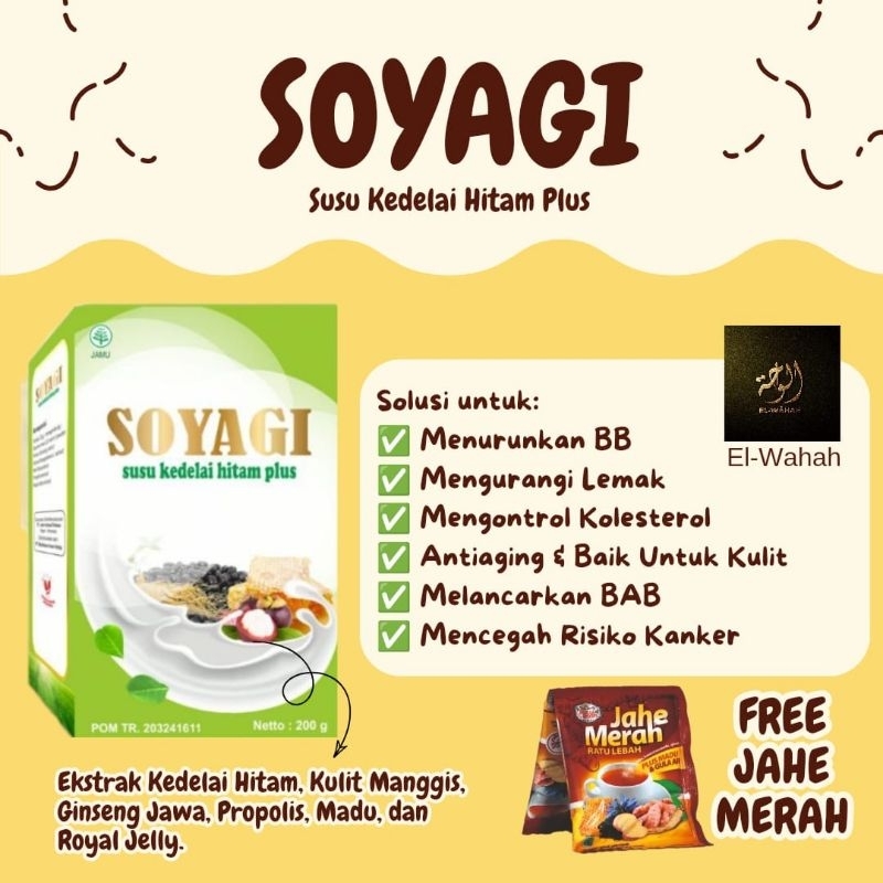 

Soyagi Susu Kedelai Hitam Plus Rendah Kalori Lemak Diet Menurunkan Berat Badan Pelangsing