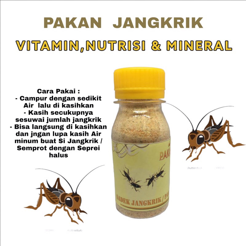Pakan Jangkrik Aduan Memberi vitamin Nutrisi dan mineral ke Jangkrik