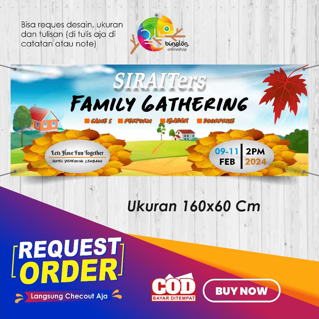 Spanduk Banner 160x60 Family Gathering Custom Desain