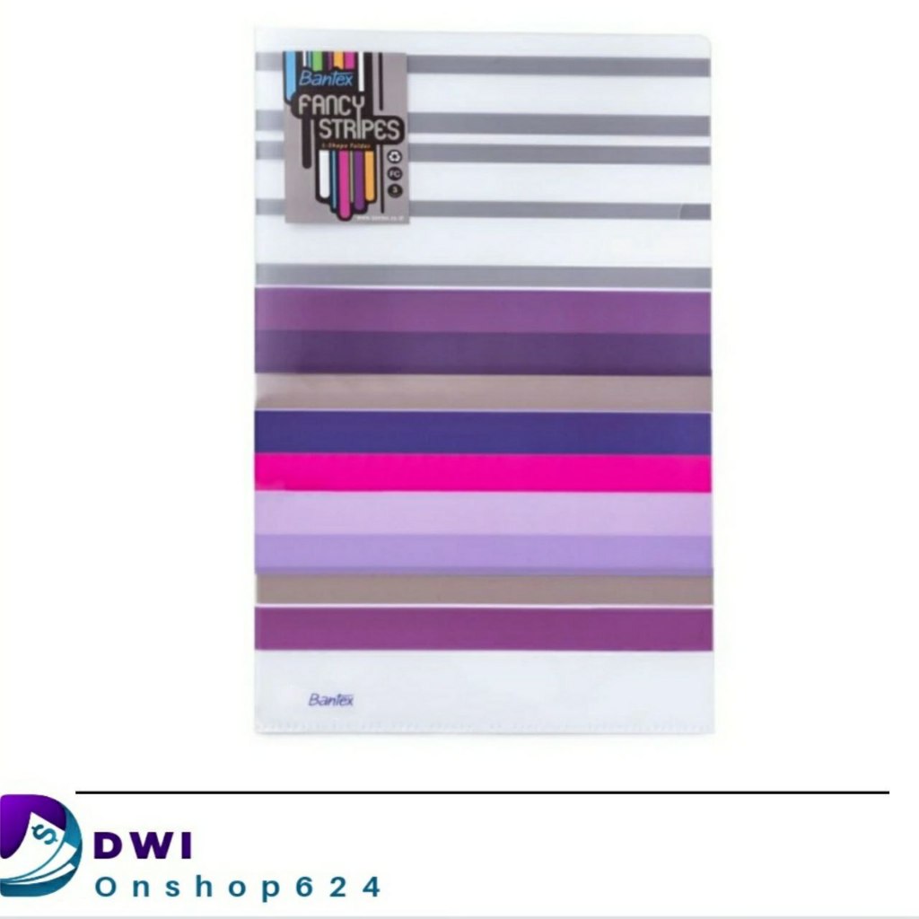 

Bantex Fancy Stripes L shape Folder Folio 2247 - Purple