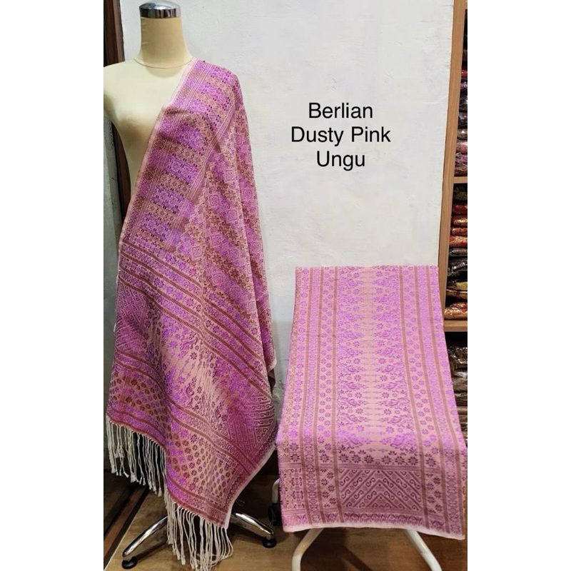 Tumtuman Berlian Benang sutra Warna Dusty Pink Ungu