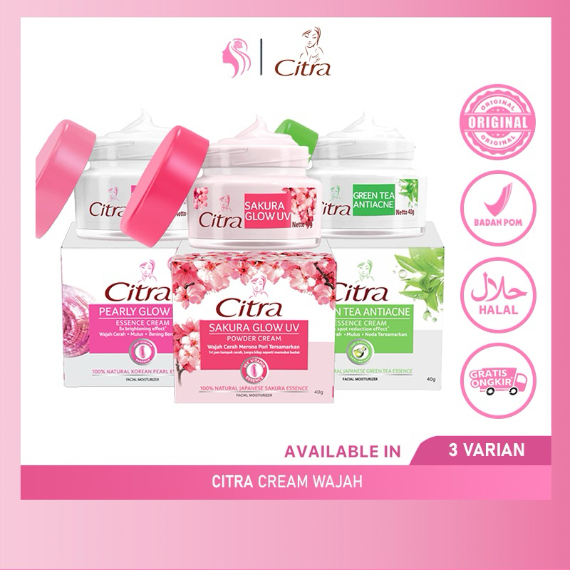 CITRA CREAM WAJAH BPOM - citra cream wajah bpom | sakura glow | powdery essence | anti acne essence