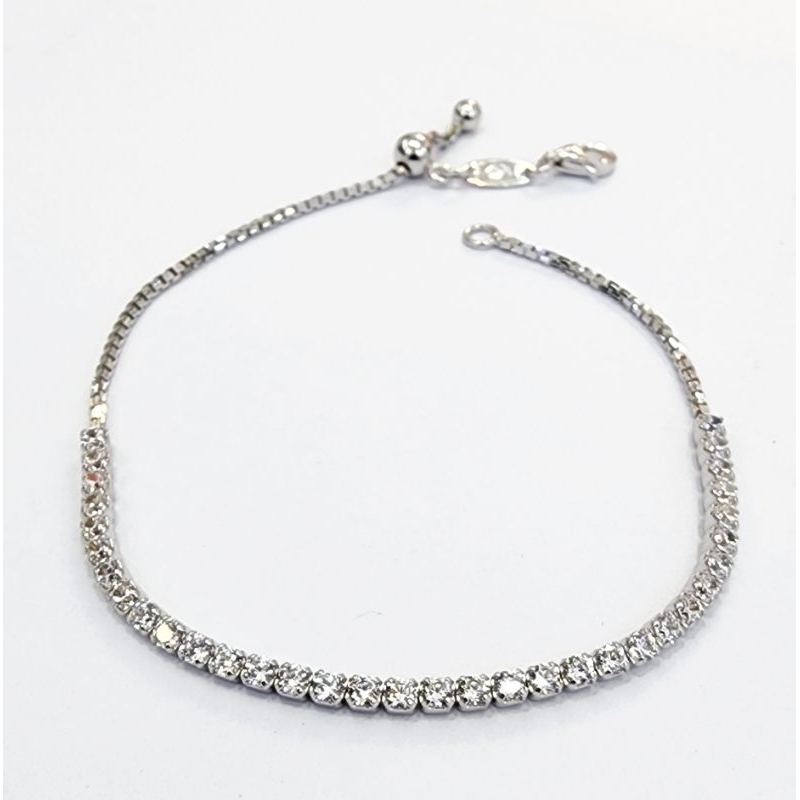 gelang serut listring mas putih 750% asli