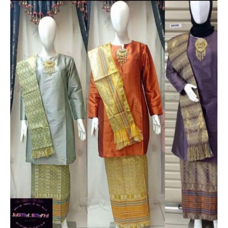 SETELAN BAJU KURUNG//ROK SONGKET& SELENDANG//BAJU KURUNG MELAYU//