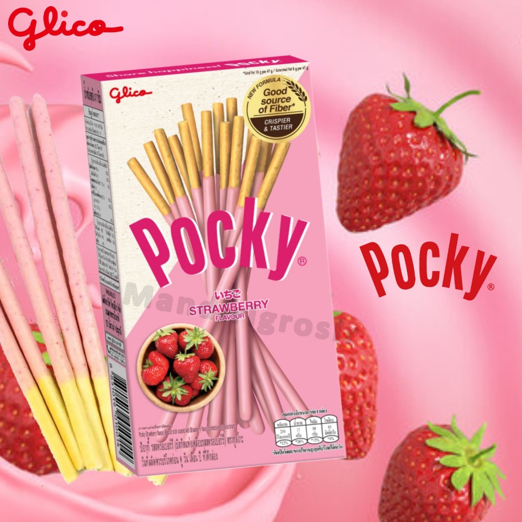 

Biskuit Stick Bersalut Gula * Glico Pocky * Rasa Strawberry * 45gr