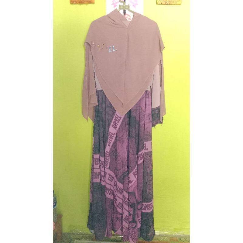 gamis syari bhysel bahan lembut harga asli 500rb