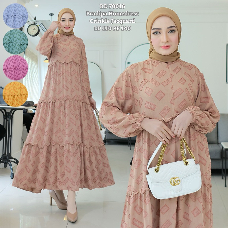 (ISI 2 PCS) 70016 / 11440 PRADIPA - GAMIS HOMEDRESS CRINKLE JACQUARD BY TRESNA MUSLIM