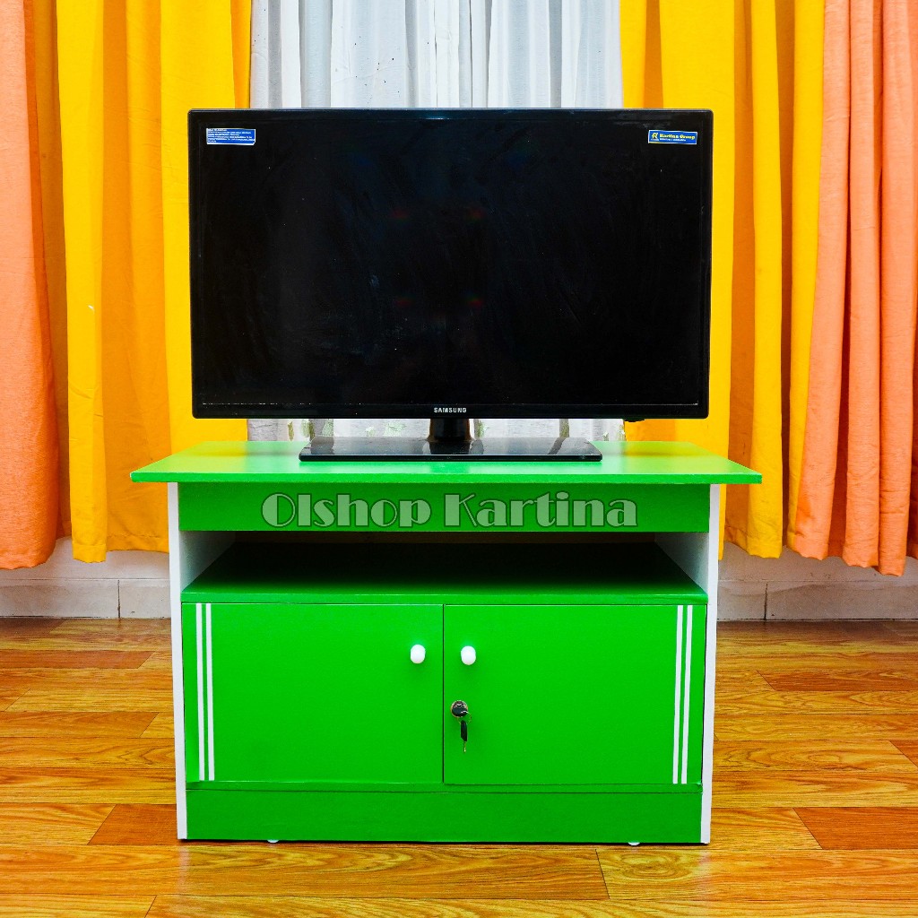 Meja tv minimalis 32 inch led / tabung kekinian lose premium Serbaguna Ekonomis Warna "Hijau