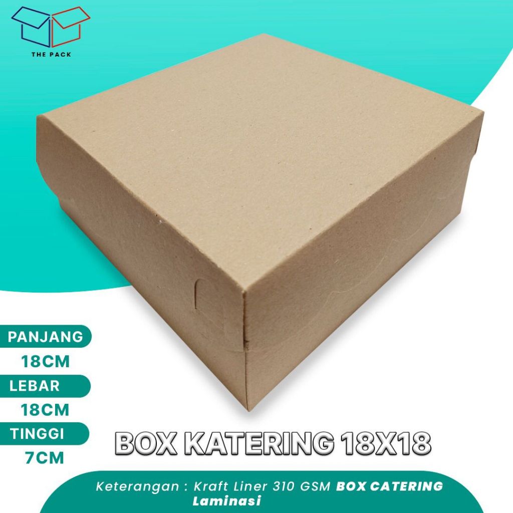 Box Katering 18 x 18 x 7 |  Dus Nasi Kotak | Dus Snack Kraft | Box Katering | Dus Brownies