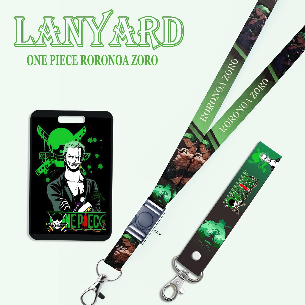 

STRAP LANYARD CARD HOLDER One Piece Roronoa Zoro Gantungan Kunci Tali ID Card Name Tag