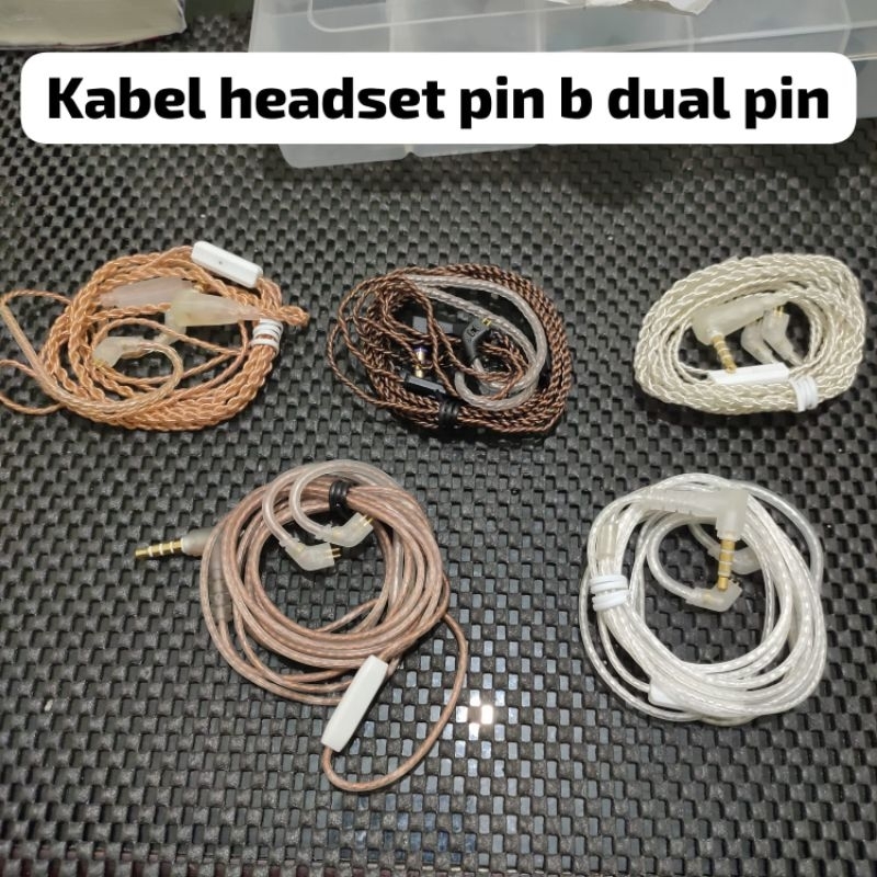 Kabel Headset 2 Pin Dual Pin Pin B 0.75mm 0.78mm KZ TRN CCA QKZ Nicehck Cable Headset Braid 5N Mic N
