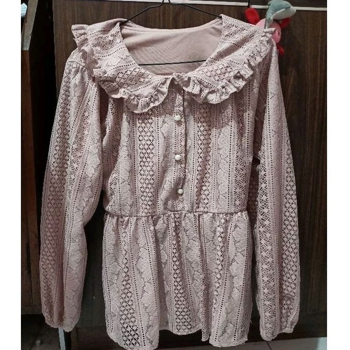 kemeja blouse brukat renda lace