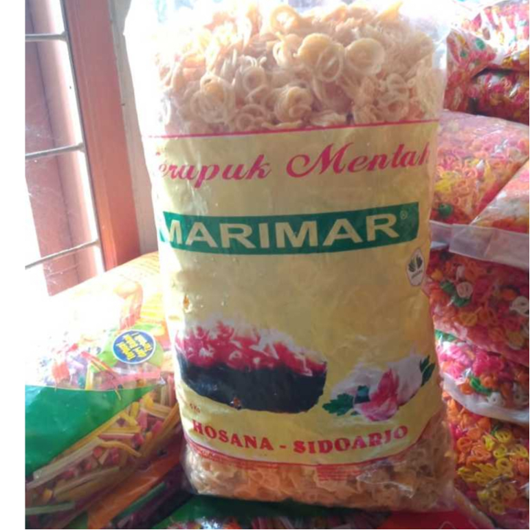 

[Bal] Kerupuk Krupuk Mentah Bentuk Keong Warna Kuning Merk Marimar Isi 5 KG - Keongmr