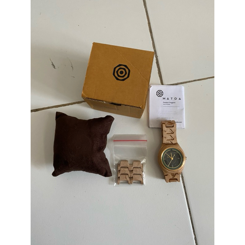 preloved jam tangan kayu matoa singo maple second like new bekas original