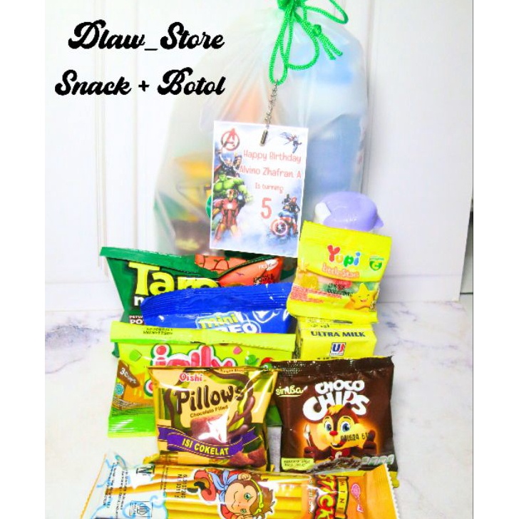 

TERBARU Paket Snack Ulang TahunBotol Sovenir Free card kemasan pouch